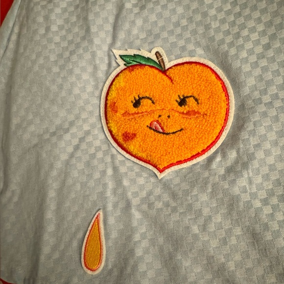 Tuesday Bassen/Tuesday of California peach checkered skirt - Picture 3 of 3